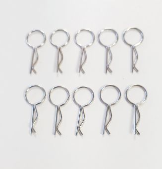 10 Klammern 30mm silber