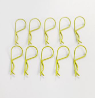 10 Klammern 1 mm - 32mm Lnge neon-gelb