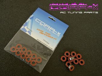 4 St EMQ 5x10x4mm Kupplungslager/ MR105-2RS orange