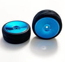 1:10 2 Felgen mit Reifen - 1 Set blau